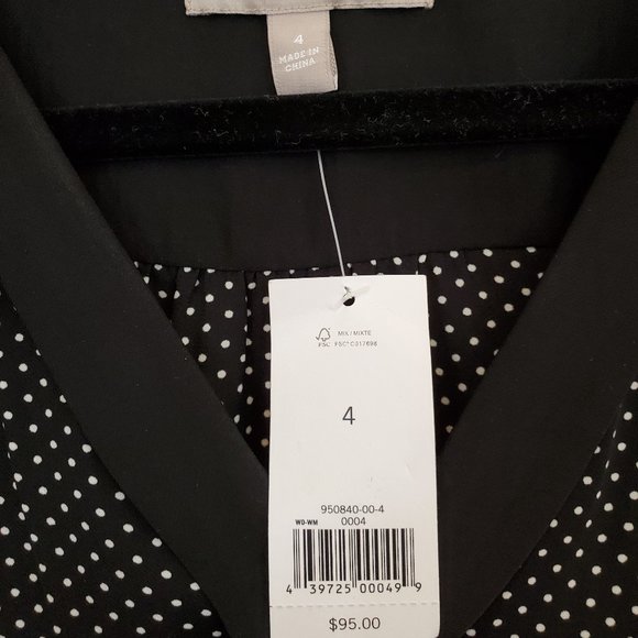 Banana Republic Black Blouse with White Polka Dots - Picture 3 of 4